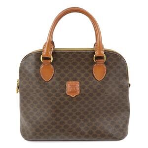 Celine Macadam Triomphe Coated Canvas Satchel Brow